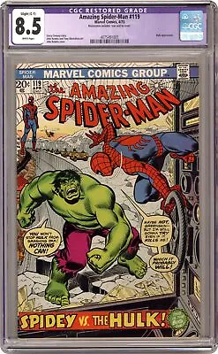 Buy Amazing Spider-Man #119 CGC 8.5 RESTORED 1973 4075491005 • 99.12£