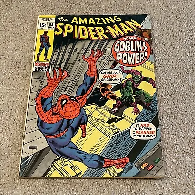 Buy Amazing Spider-man #98, FN 6.0, No Comics Code, Drug Issue, Green Goblin • 66.36£