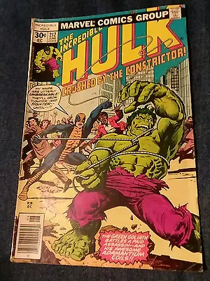 Buy Incredible Hulk #212 VG 1st Appearance Constrictor! Great Bronze Age Key Book • 12.34£