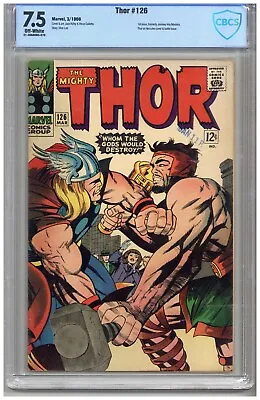 Buy Thor  # 126   CBCS   7.5   VF-   Off White Pgs   3/66 1st Issue, Formerly Journe • 750.11£