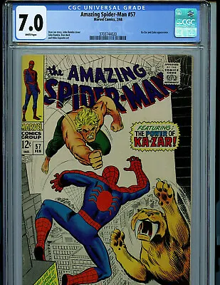 Buy Amazing Spider-man #57 CGC 7.0 Marvel Comics 1968 Ka-zar Amricons K9 • 167.89£