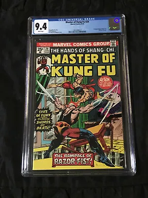 Buy Marvel 1975 Master Of Kung Fu #29 CGC 9.4 NEAR MINT 1st Razor-Fist Appearance!  • 78.84£