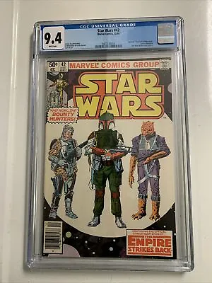 Buy Star Wars 42 Cgc 9.4 Nm White Pages 1980 New Mint Glass Ist Boba Fett Newsstand • 348.70£