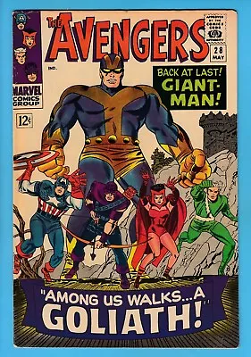 Buy AVENGERS # 28 FN (6.0) 1st APPEARANCE Of The COLLECTOR & GOLIATH- CENTS_1966_KEY • 10.50£