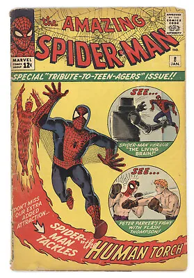 Buy Amazing Spider-Man 8 Marvel 1964 GD Steve Ditko Stan Lee Human Torch • 332.06£