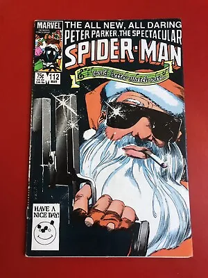 Buy PETER PARKER SPECTACULAR SPIDERMAN #112 Marvel 1985, Santa, Black Cat • 2.20£