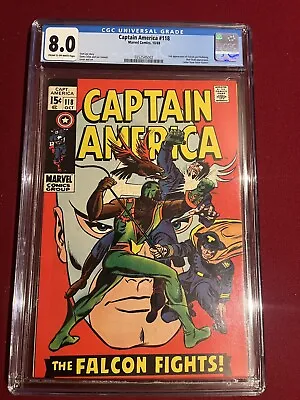 Buy Captain America 118, CGC 8.0, 2nd Appearance Of The Falcon! • 75.46£