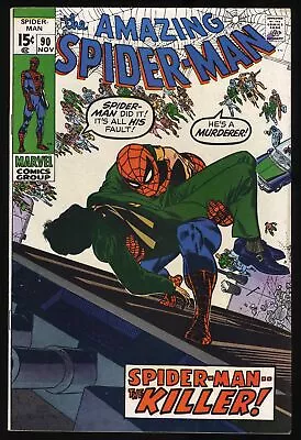 Buy Amazing Spider-Man #90 VF- 7.5 Death Of Captain Stacy! Romita Cover! Marvel 1970 • 66.41£