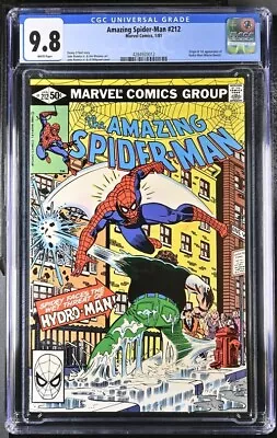 Buy Amazing Spider-man #212 Cgc 9.8 1st Hydro-man John Romita Jr White Pages • 205.37£