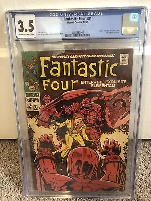 Buy FANTASTIC FOUR #81 CGC 3.5 CRYSTAL JOINS THE FANTASTIC FOUR Stan Lee • 39.51£