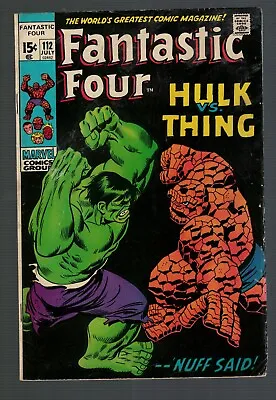 Buy Marvel Comics Fantastic Four 112 FN- 5.5 1971 Thing V Sub Mariner  • 289.99£