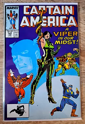 Buy Captain America #342 (1988) Copper Age-Marvel Comics Listing #234 To #379 VF+ • 3.25£