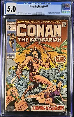 Buy Conan The Barbarian (1970) #1 CGC VG/FN 5.0 1st Conan And King Kull! Marvel 1970 • 278.03£
