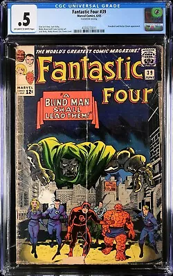 Buy Fantastic Four #39 1965 CGC 0.5 / Good OW/W | Daredevil & FF V Doom | 4330272011 • 99£