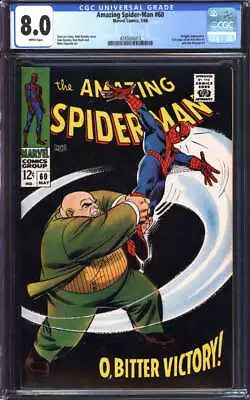 Buy Amazing Spider-man #60 Cgc 8.0 White Pages // Kingpin Appearance 1968 • 287.83£
