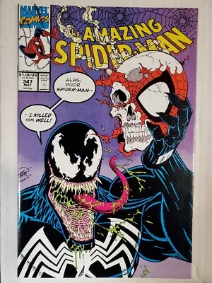 Buy The AMAZING SPIDER-MAN # 347 Classic Cover, Venom Island, Erik Larsen,1991 VF/NM • 27.15£