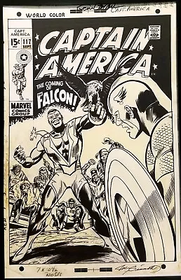 Buy Captain America #117 W/ Falcon By Gene Colan 11x17 FRAMED Original Art Poster Ma • 48.21£