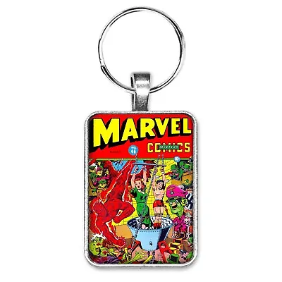 Buy Marvel Mystery #46 Cover Key Ring Or Necklace Original Human Torch Comic Jewelry • 10.24£