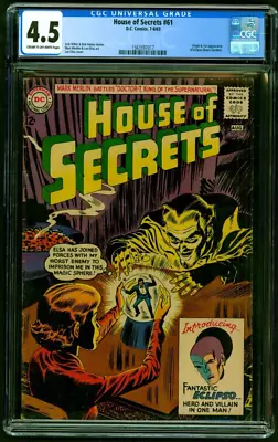 Buy House Of Secrets 61 CGC 4.5 1st App Eclipso DC Off-White To White Pages • 178.74£