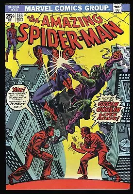 Buy Amazing Spider-Man #136 VF/NM 9.0 Classic Green Goblin Cover! Romita Cover! • 129.66£