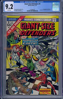 Buy Cgc 9.2 Giant-size Defenders #3 White Pages 1st Appearance Korvac Guardians 1975 • 303.96£