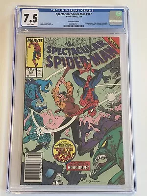Buy Spectacular Spider-Man #147 NEWSSTAND CGC 7.5 | 1st Appearance Demonic Hobgoblin • 26.28£