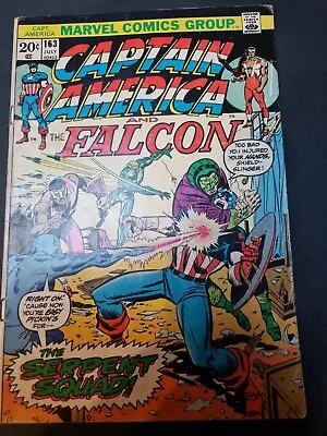 Buy Captain America 163 MARVEL COMICS 1973 1st App Serpent Squad • 17£