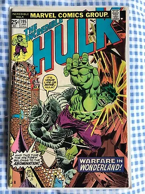 Buy Incredible Hulk 195 (1976) Doc Samson And Abomination App, Cents [5.0] • 5.99£