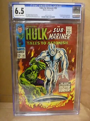 Buy Marvel Comics Tales To Astonish 93 1st Silver Surfer CGC 6.5 0 Avengers 1967 • 469.99£