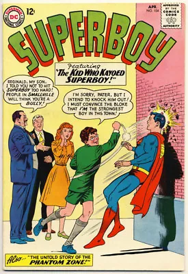 Buy SUPERBOY #104 VG, Origin Of THE PHANTOM ZONE, Piece Off B/C, DC Comics 1963 • 14.23£