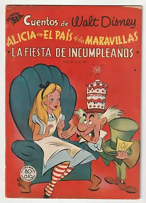 Buy Cuentos De Walt Disney #29 - Alice In Wonderland Four Color #341 - Mexico 1952 • 74.90£