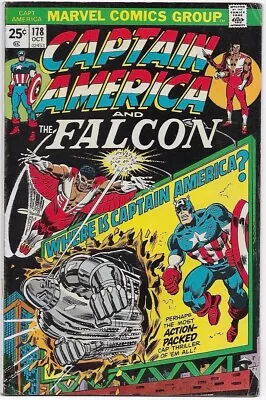 Buy Captain America #178 Marvel Comics 1974 Bronze Age (FN+) Cents • 9.99£