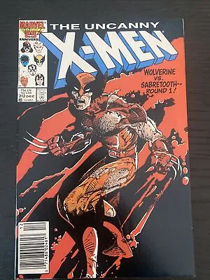 Buy Uncanny X-MEN #212 1st Battle Wolverine Vs Sabretooth Newsstand VF+ • 27.71£