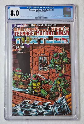 Buy Teenage Mutant Ninja Turtles #1 CGC 8.0 Fine WP 1985 Mirage TMNT 4th Printing • 132.68£