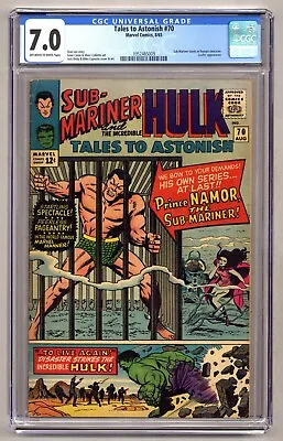Buy Tales To Astonish 70 (CGC 7.0) Sub-Mariner And Incredible Hulk Begins Leader 638 • 110.82£