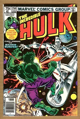 Buy Incredible Hulk #250 VF/NM 9.0 (1980 Marvel) Newsstand Copy Silver Surfer • 31.93£