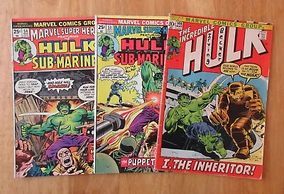 Buy Lot Of *3* 1970s HULK! #149 + MARVEL SUPER HEROES #53, 54 • 9.55£