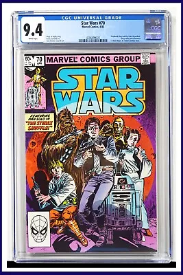 Buy Star Wars #70 CGC Graded 9.4 Marvel April 1983 White Pages Comic Book • 109.27£