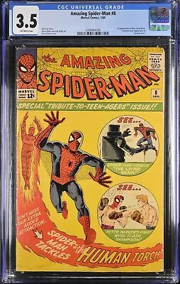 Buy Amazing Spider-Man #8 CGC VG- 3.5 1st Appearance Living Brain! Human Torch! • 390.97£