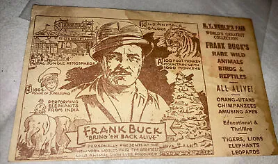 Buy Frank Buck's New York World's Fair Jungleland Exhibit 1940 -VERY RARE !! • 15.80£