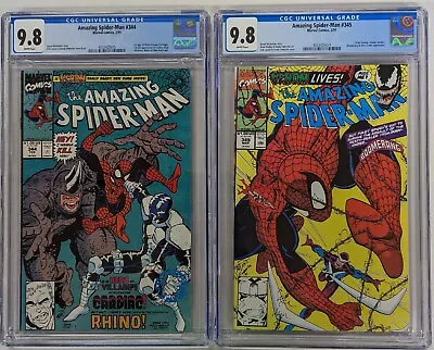 Buy AMAZING SPIDER-MAN #344 & #345 CGC 9.8 WHITE PAGES 1st App Cardiac&Carnage  1991 • 194.99£