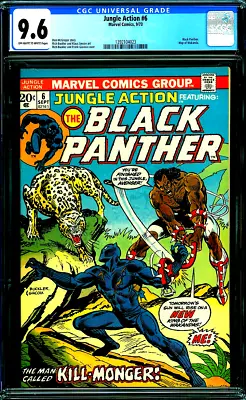 Buy JUNGLE ACTION 6 CGC 9.6 1st BLACK PANTHER SOLO Story & 1st ERIK KILL-MONGER 1973 • 1,178.50£