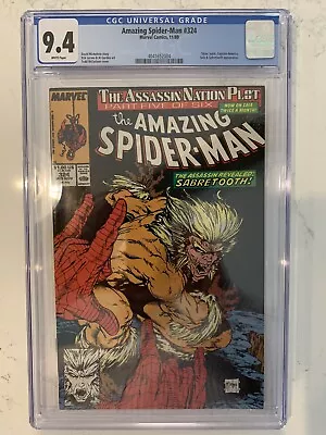 Buy Amazing Spider-Man #324 CGC 9.4 (Marvel 1989) Silver Sable, Sabretooth & Cap.! • 51.45£