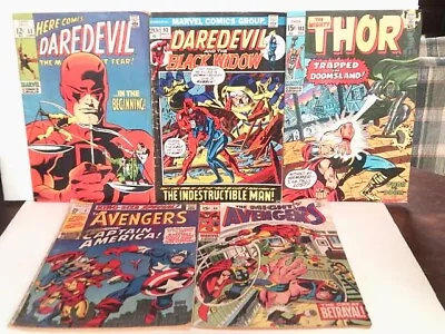 Buy Vintage 1969-72 MARVEL Comics; AVENGERS Capt America, THOR And DAREDEVIL Bonus   • 16.09£