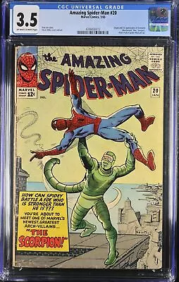 Buy Amazing Spider-Man #20 CGC VG- 3.5 1st Full Appearance Of Scorpion! Marvel 1965 • 390.97£