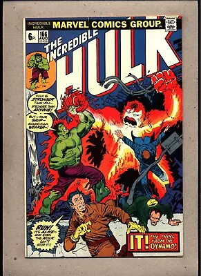 Buy Incredible Hulk #166_aug 1973_vf_ It...the Thing From The Dynamo _bronze Age Uk! • 0.99£