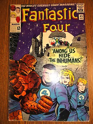 Buy Fantastic Four #45 Stan Lee Key Kirby 1st Inhumans Medusa Karnak Triton Marvel • 148.86£