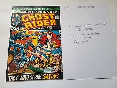 Buy Marvel Spotlight # 7 3rd Ghost Rider, Signed By The Writer, High Grade • 145.86£