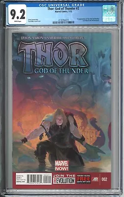 Buy Thor God Of Thunder #2 CGC 9.2 NM- WP 2013 Marvel Comics 1st Gorr Necrosword MCU • 47.42£