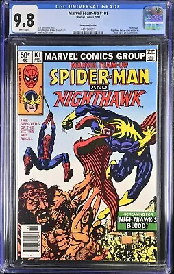 Buy Marvel Team-Up #101 NEWSSTAND CGC 9.8 Spider-Man & Nighthawk White Pages 1981 🔥 • 198.28£